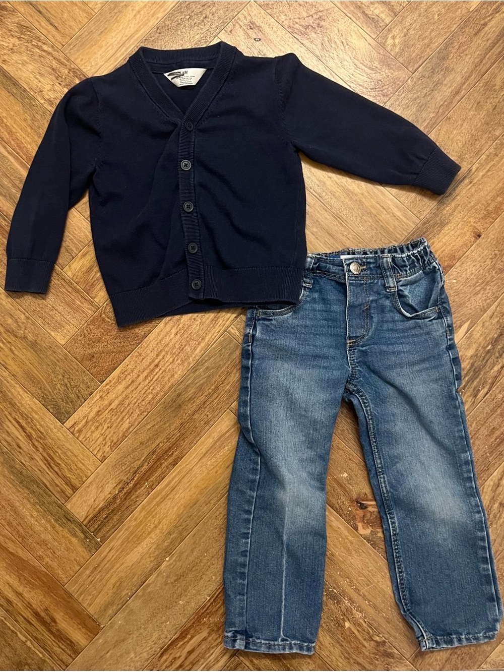 H&M Navy Knit Cardigan 3-4T